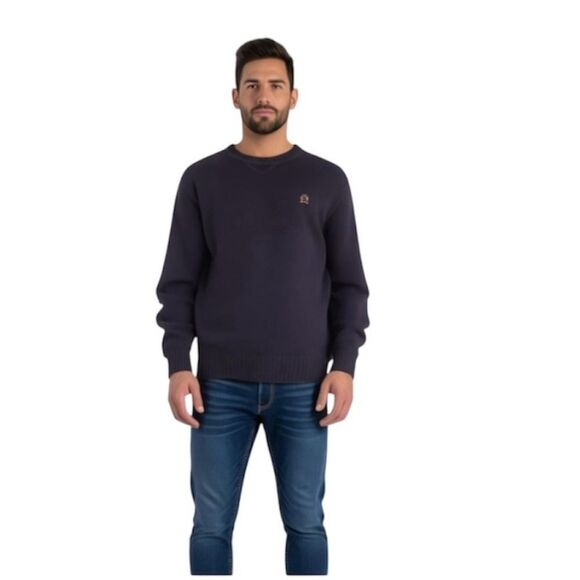 Tommy Hilfiger‎ Men's Navy Blue Cotton Sweater Small Crewneck Pullover - Picture 1 of 6